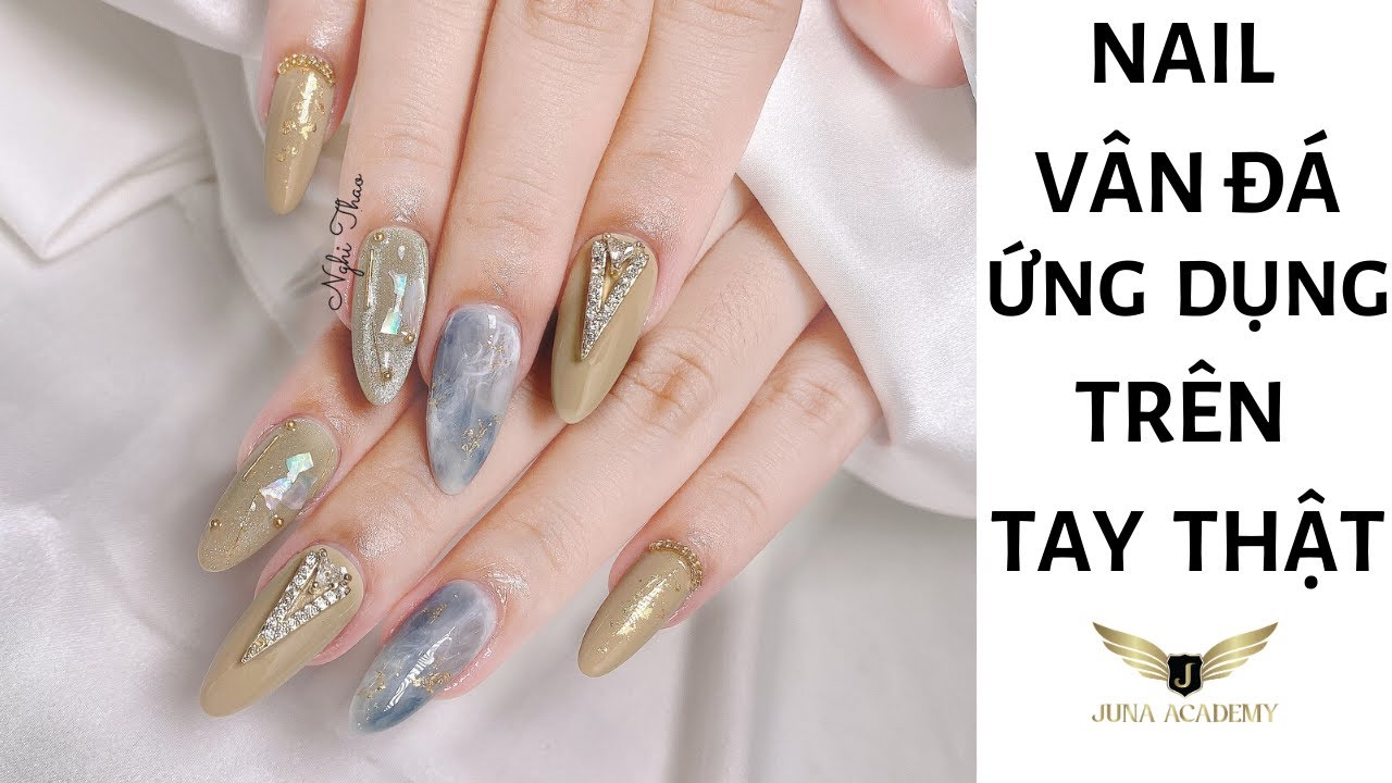 Nail Vân đá ứng dụng trên tay thật - Nail Vân đá siêu dễ làm