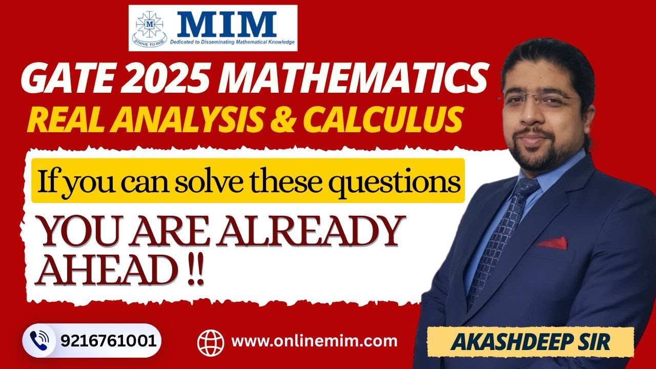 Challenging questions | GATE MA 2025 Real Analysis & Calculus