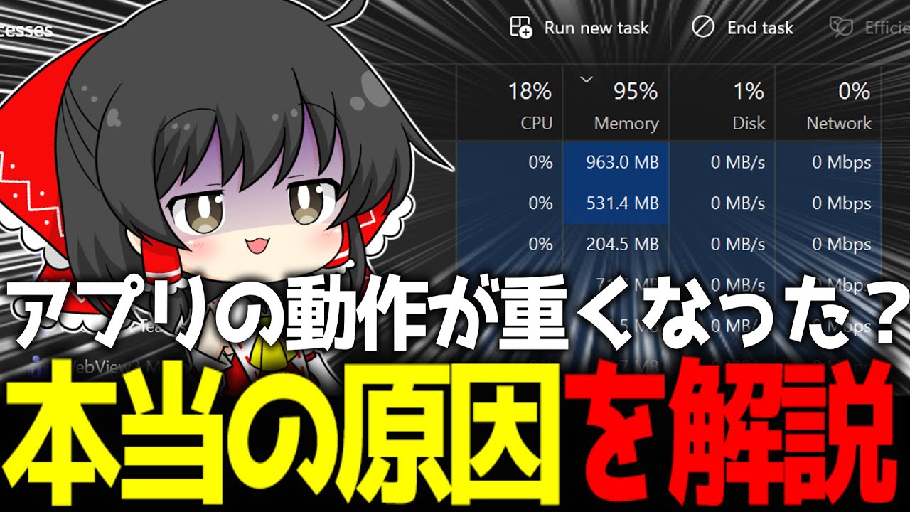 最近のアプリがメモリを食う理由、こういうことだった