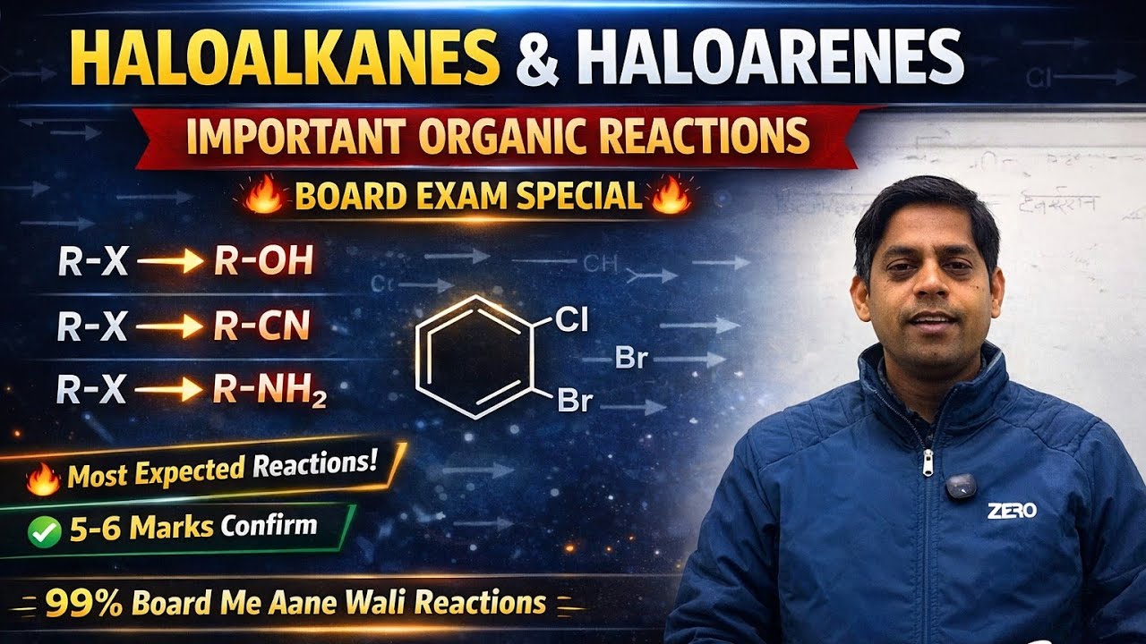Important Organic Reactions Class 12 Lecture 01 Board Exam 2026