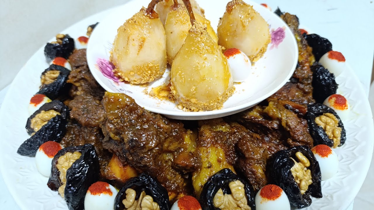 طبق المغربي اللحم بالبرقوق 😍😋