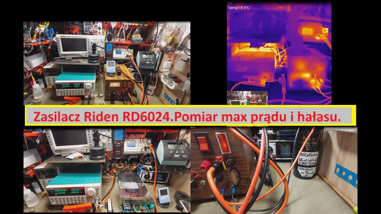 Zasilacz Riden RD6024.Pomiar prądu i hałasu.