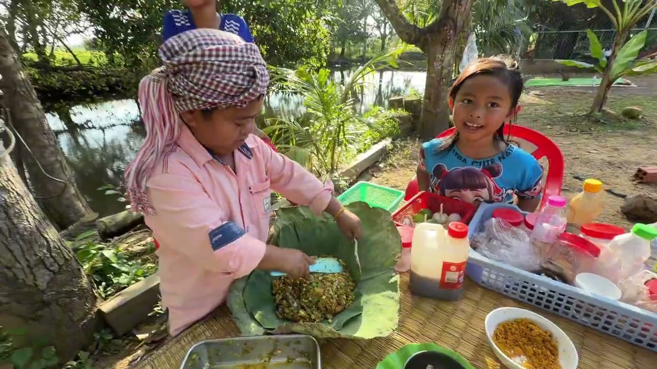 នាយក្រិនធ្វេីម្ហូបកប់កូនត្រី🐟😋🤤