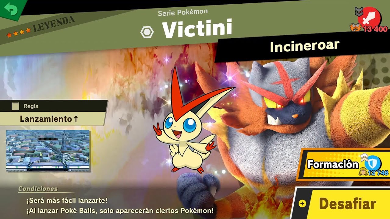 Super Smash Bros. Ultimate - Pelea contra espíritu Leyenda 4★: Victini (Modo difícil)
