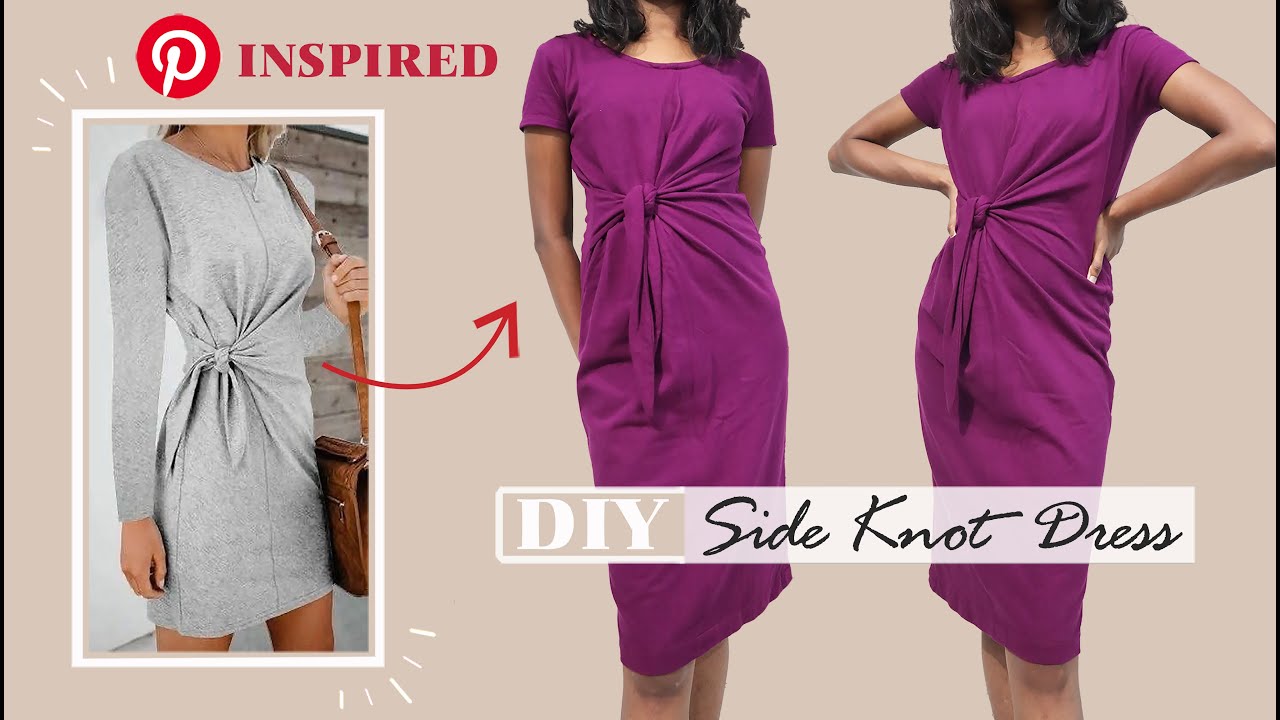 DIY Side Knot Dress | PINTEREST INSPIRED | Pattern Making & Stitching Tutorial