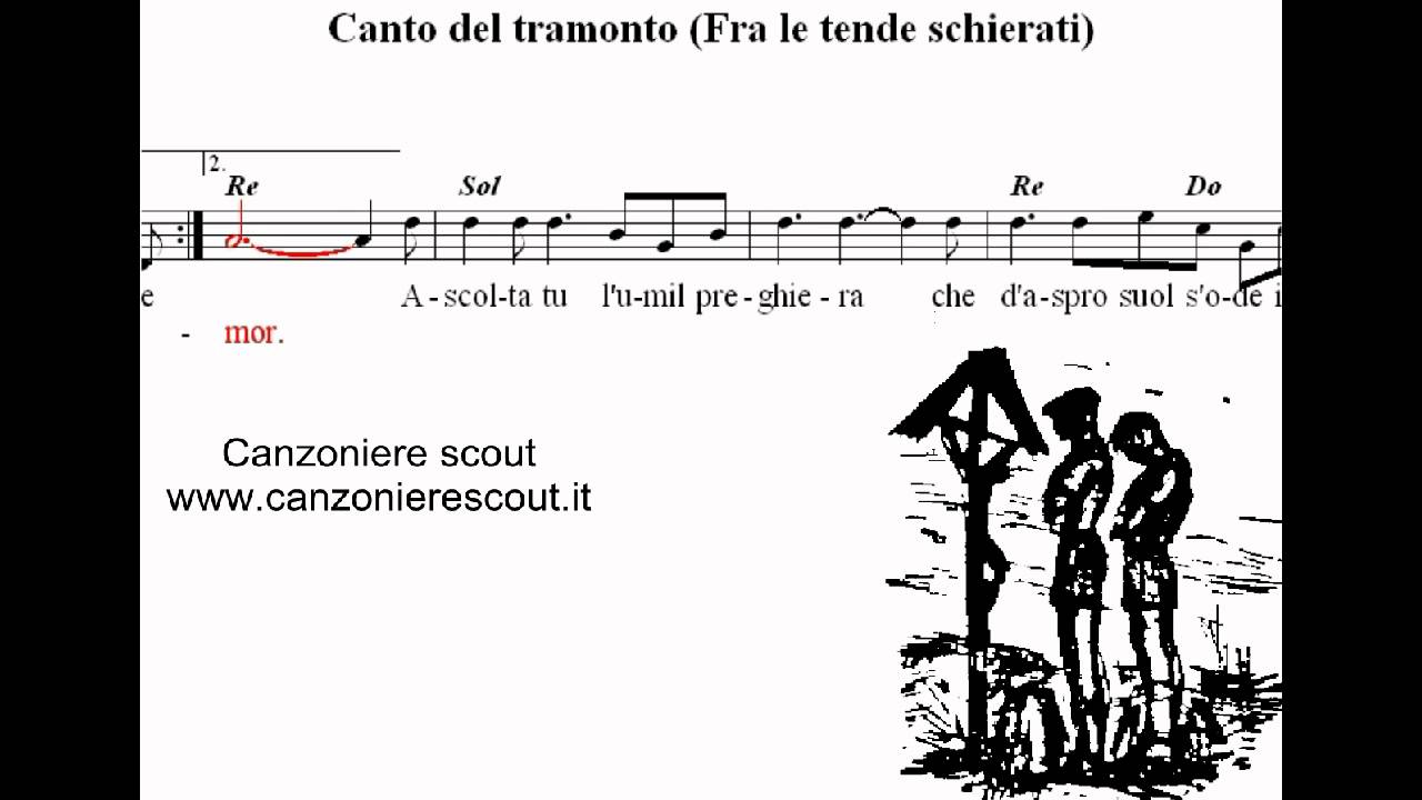 Fra le tende schierati. Canto scout del tramonto