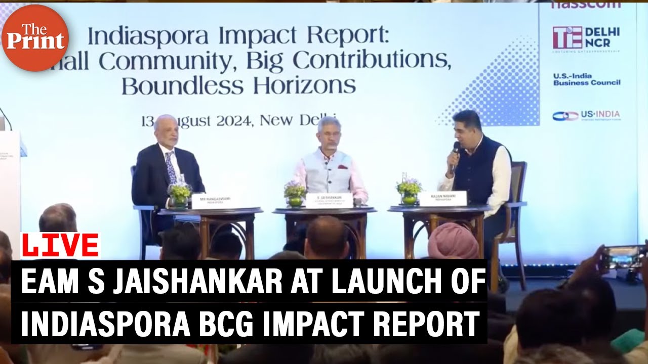 LIVE: EAM S Jaishankar at launch of the Indiaspora BCG Impact Report in Delhi