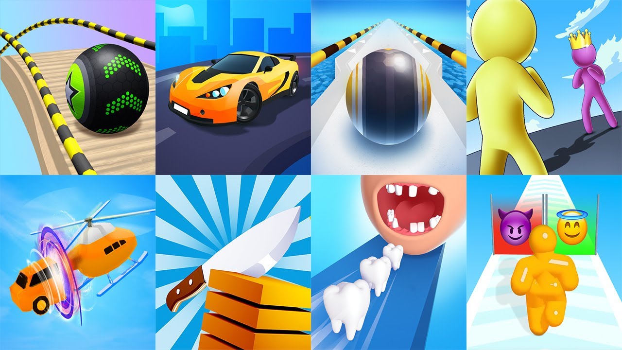 Going Balls VS Race Master 3D Action Balls Giant Rush Shape shifting Slice it All Tall Man Run