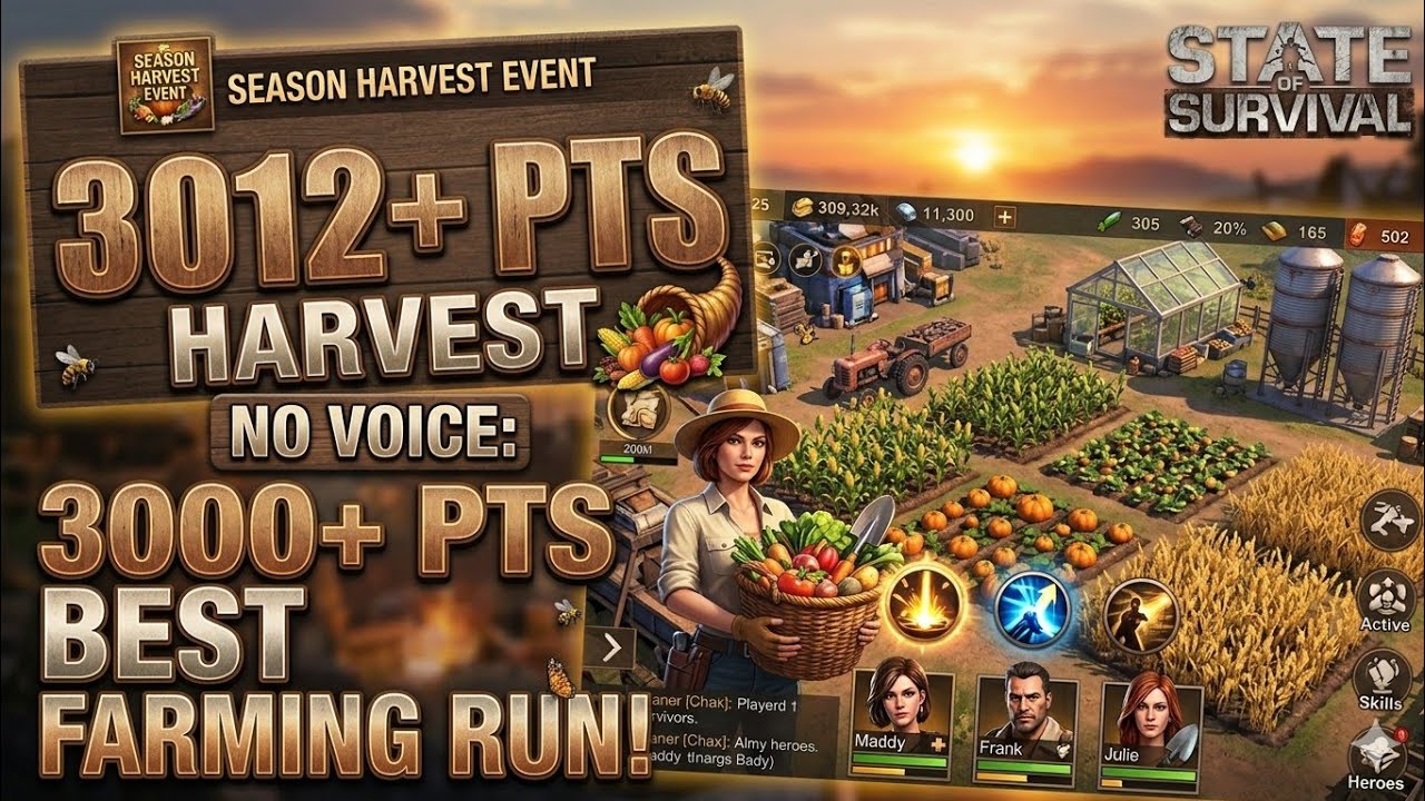 STATE OF SURVIVAL | 3000+ PTS per Cycle in Harvest Season Event (No Voice Farming Guide)