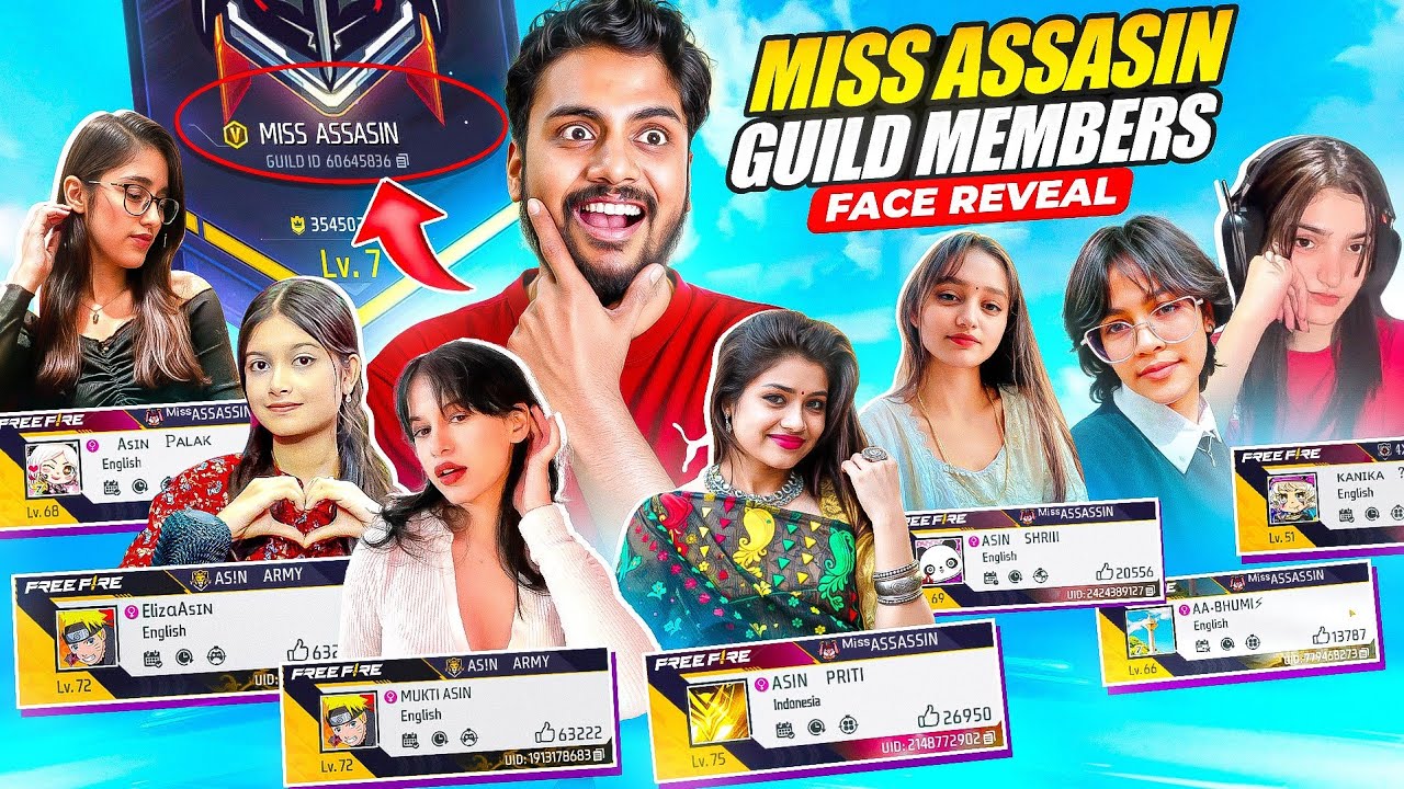 Miss Assassins Girls Facereveal 🥰 Most Demanding Video 😘 - Garena Free Fire Max