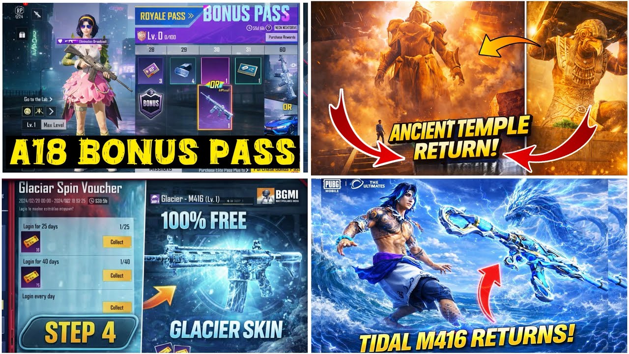 M4 TIDAL EMBRACE Return 4.4 || A18 BONUS PASS 3D Leaks || M4 Glacier  || Pharaoh Theme Here 