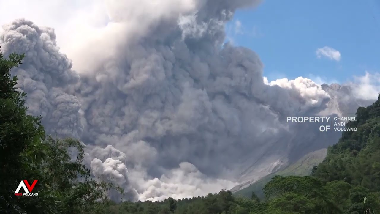 Merapi eruption caused by Lava dome collapse March 11, 2023