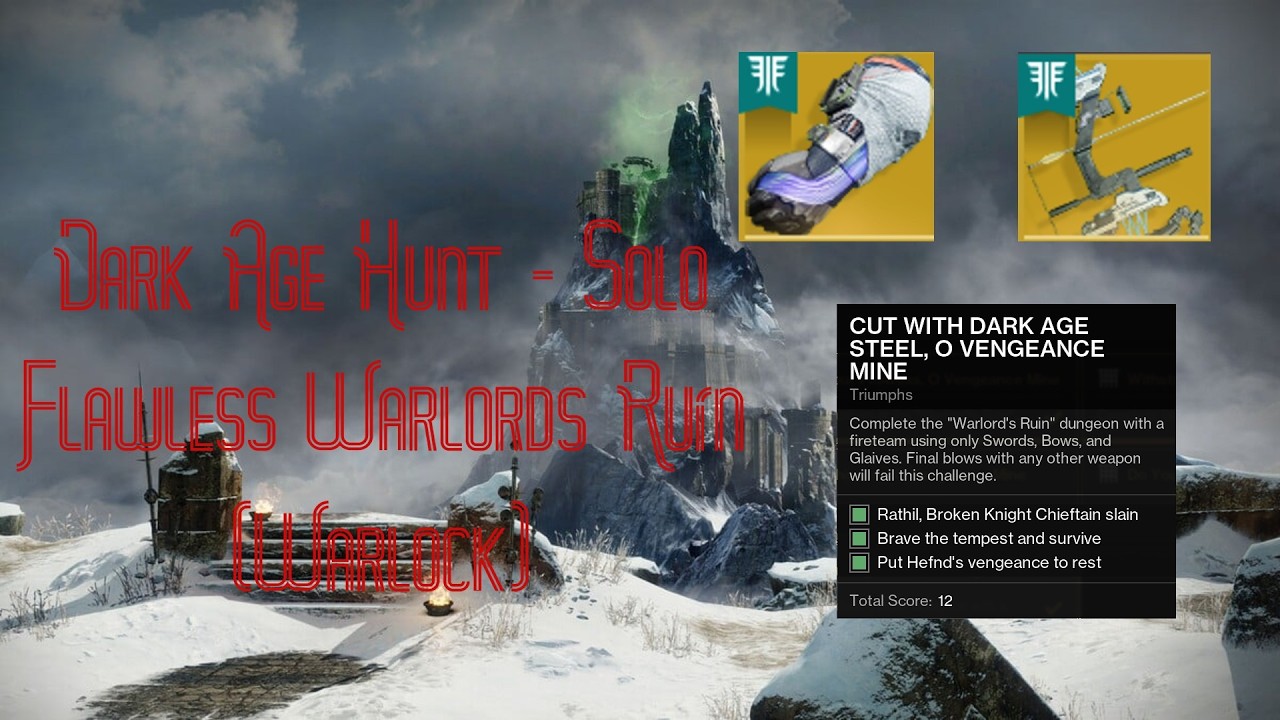 Dark Age Hunt - Solo Flawless Warlords Ruin (Warlock) | Destiny 2: Renegades