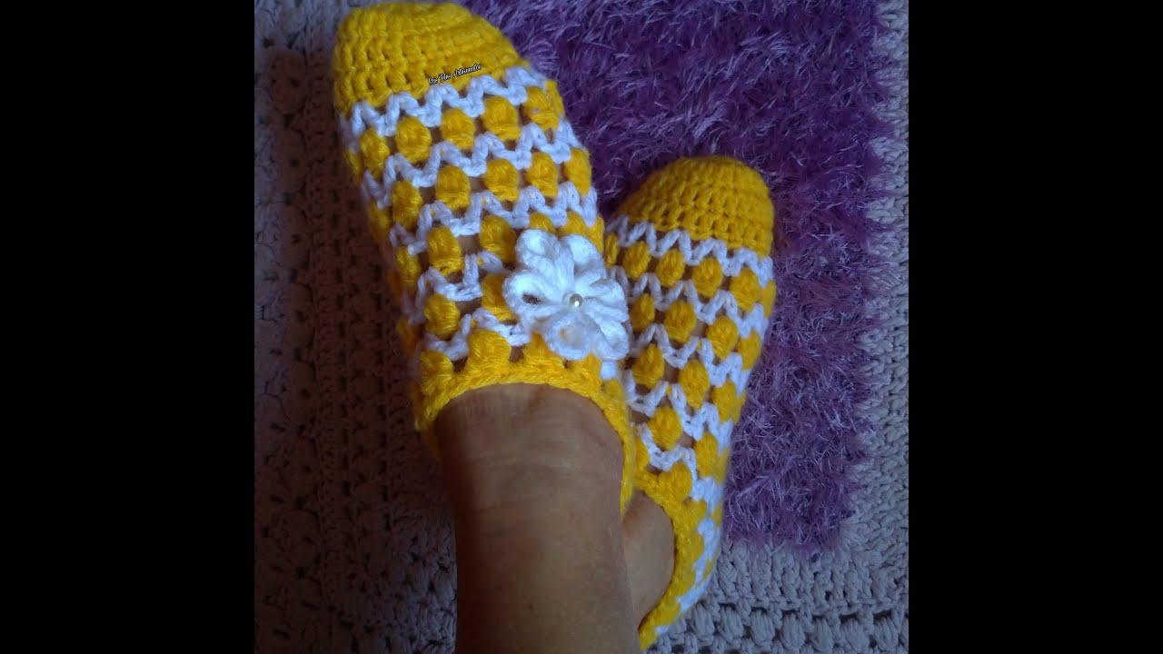 Sapatilha com flor #semprecirculo Vídeo  Completo Super Fácil Tamanho 37/38