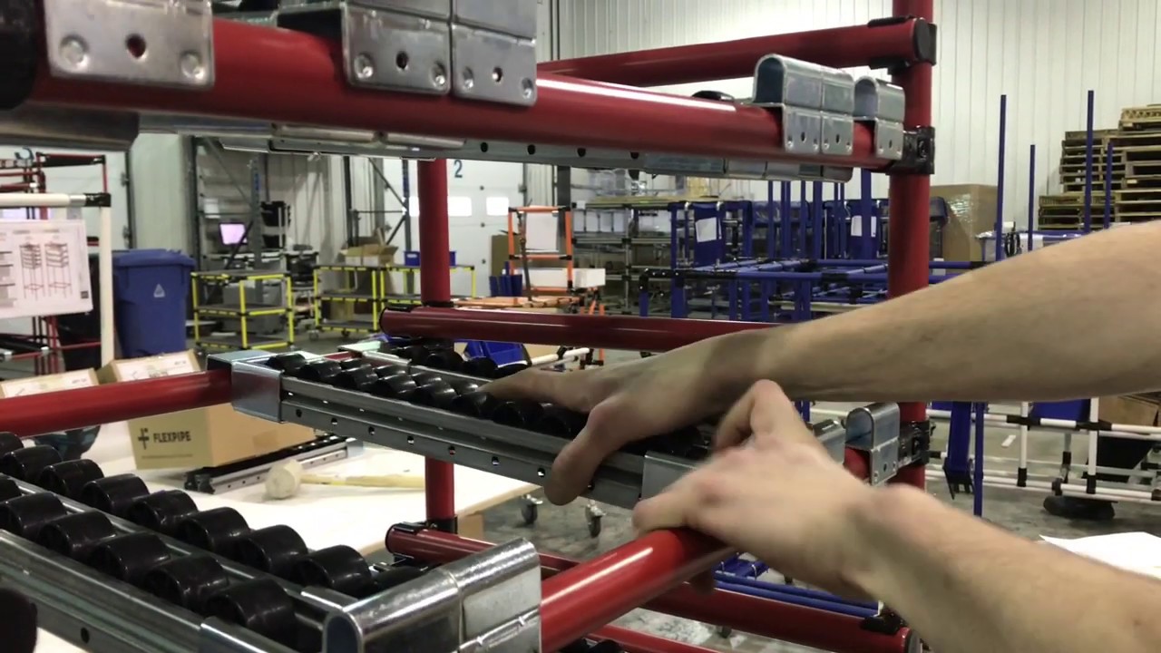 Installing track mount tab stop R40-TS for conveyor rails | Flexpipe