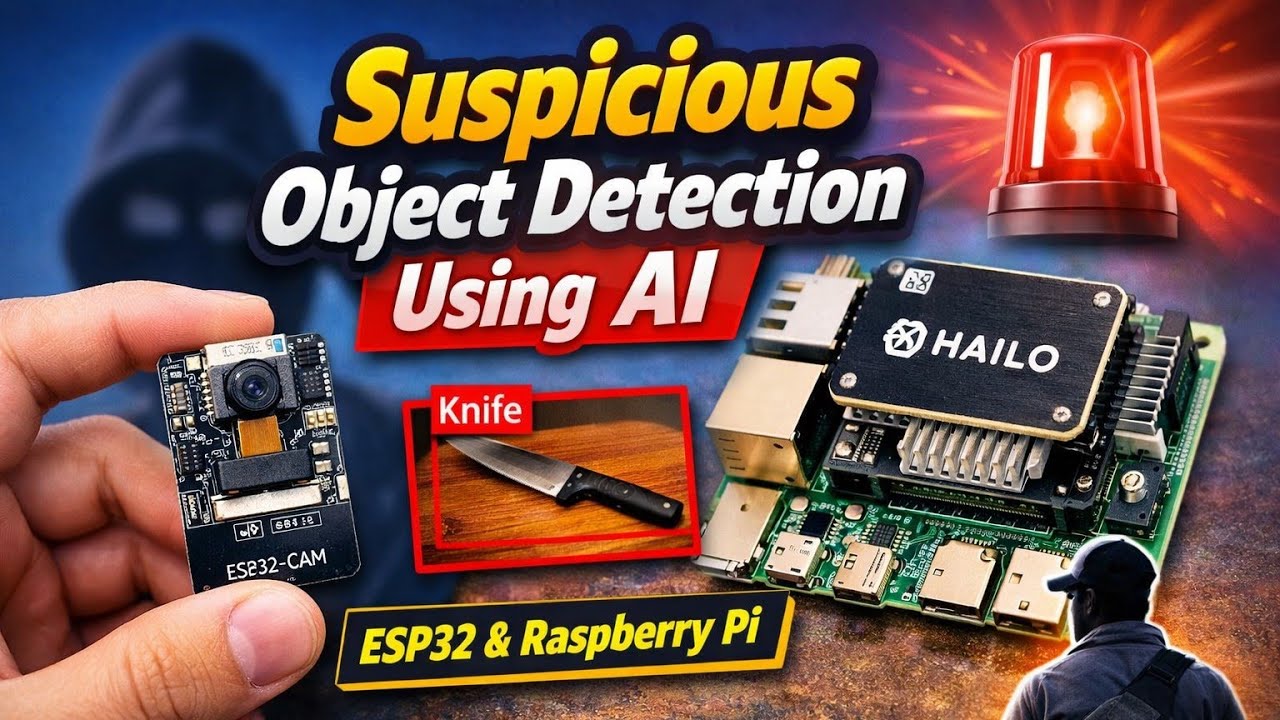 Suspicious Object Detection Using AI | ESP32-CAM + Raspberry Pi 5 (Low-Cost, Wearable Idea)