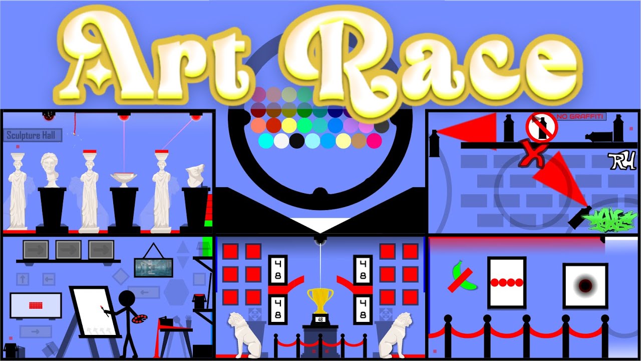 35 Marble Race EP. 48 : Art Race (Algodoo) | RED HUY