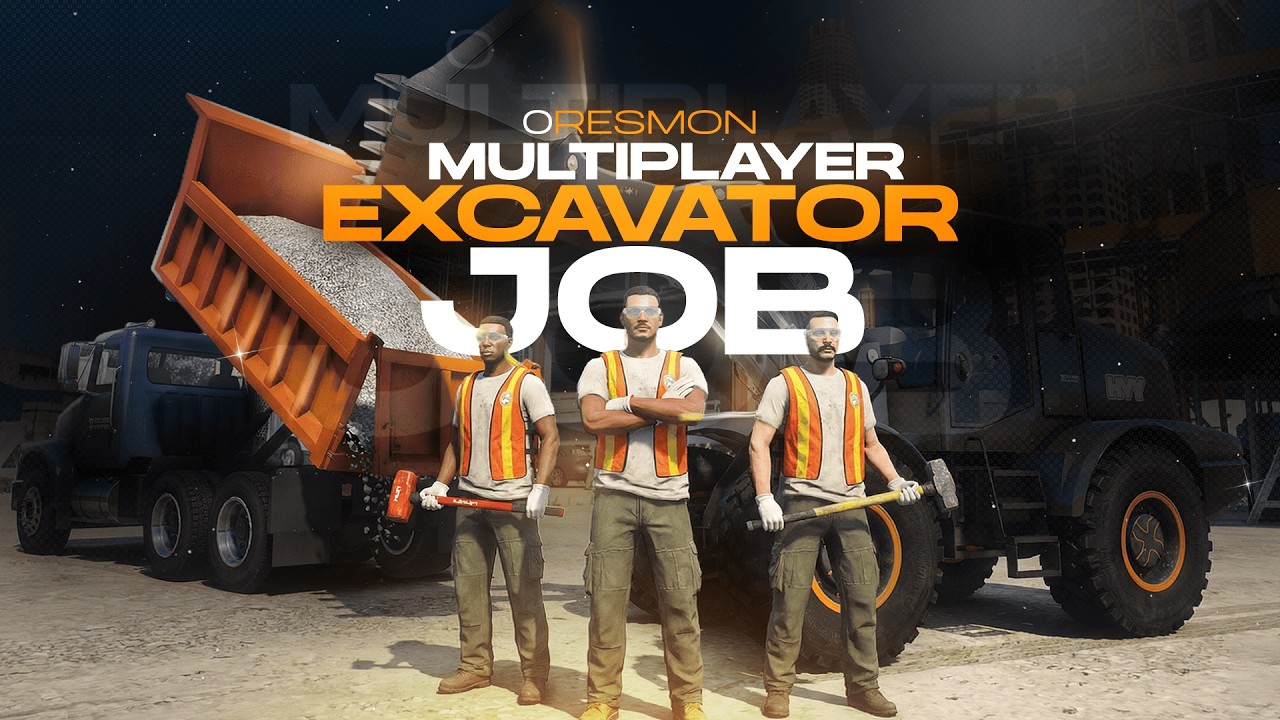 Fivem Multiplayer Excavator Operator Job Script (Custom-Built Vehicle & Map)