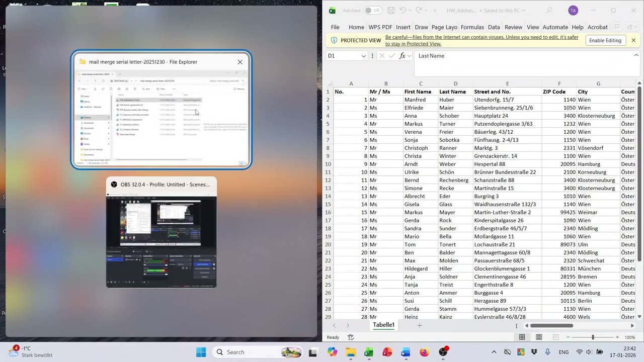 HSWT | MFM | Business Informatics | Word | Mail Merge