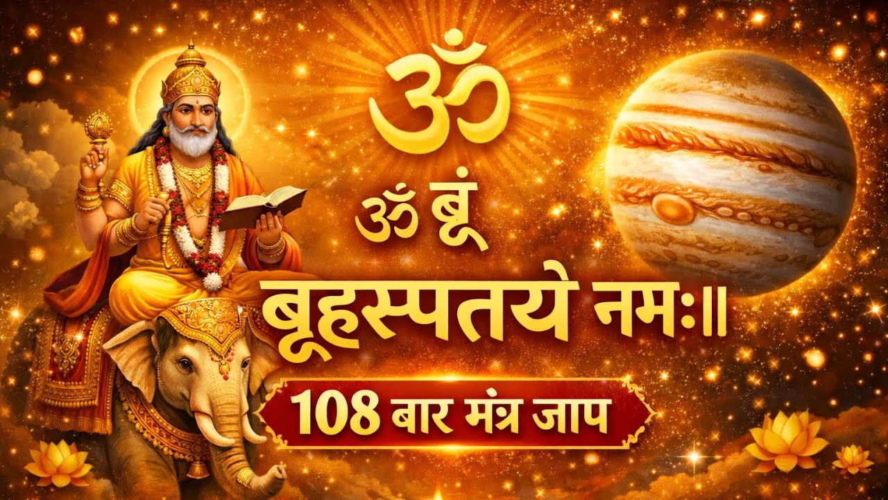 ॐ बृं बृहस्पतये नमः॥ 108 बार मंत्र जाप | गुरु ग्रह शांति मंत्र | Brihaspati Mantra | #brihaspati 