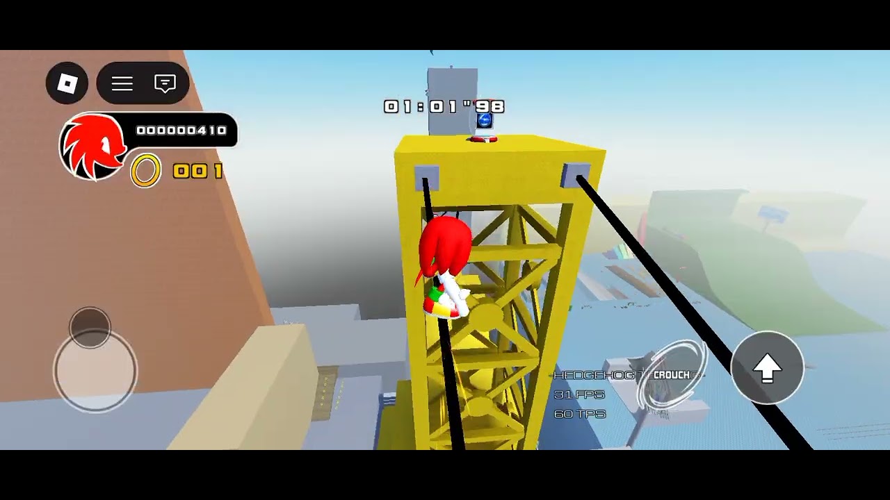 I played hedgehog testing as knuckles Roblox 👊