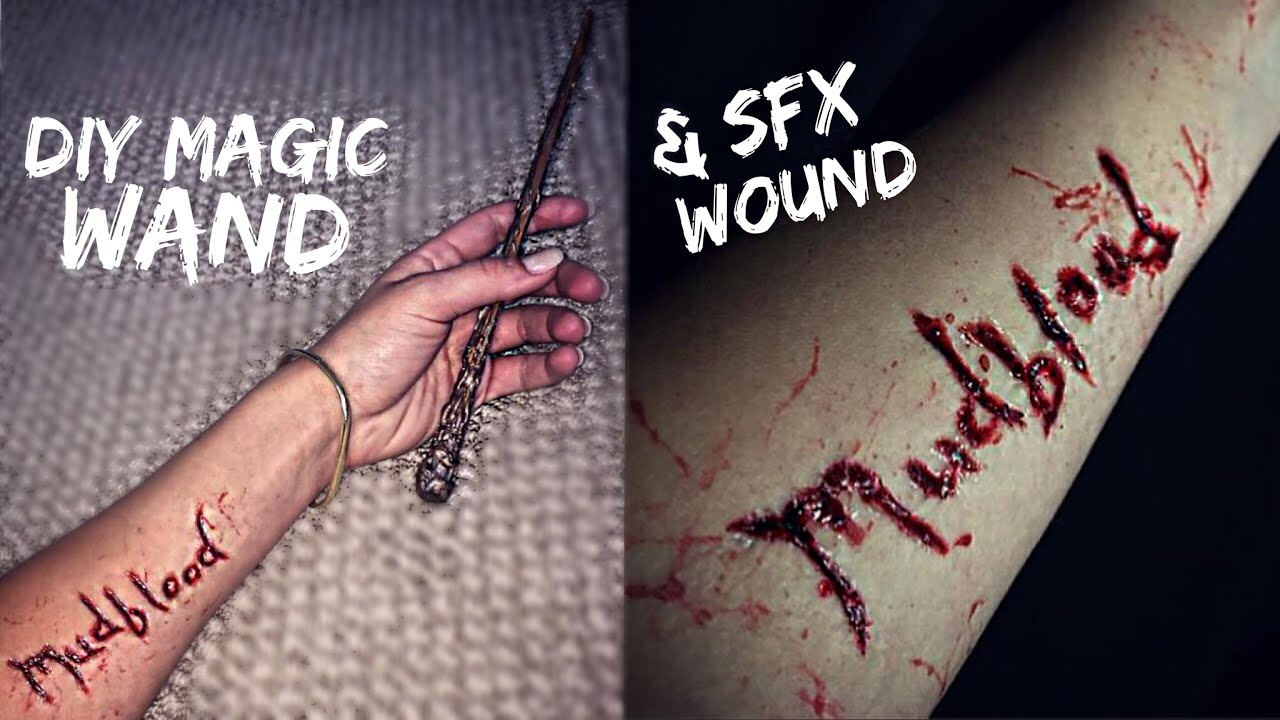 DIY magic wand + SFX MUDBLOOD wound | beeisforbeeauty