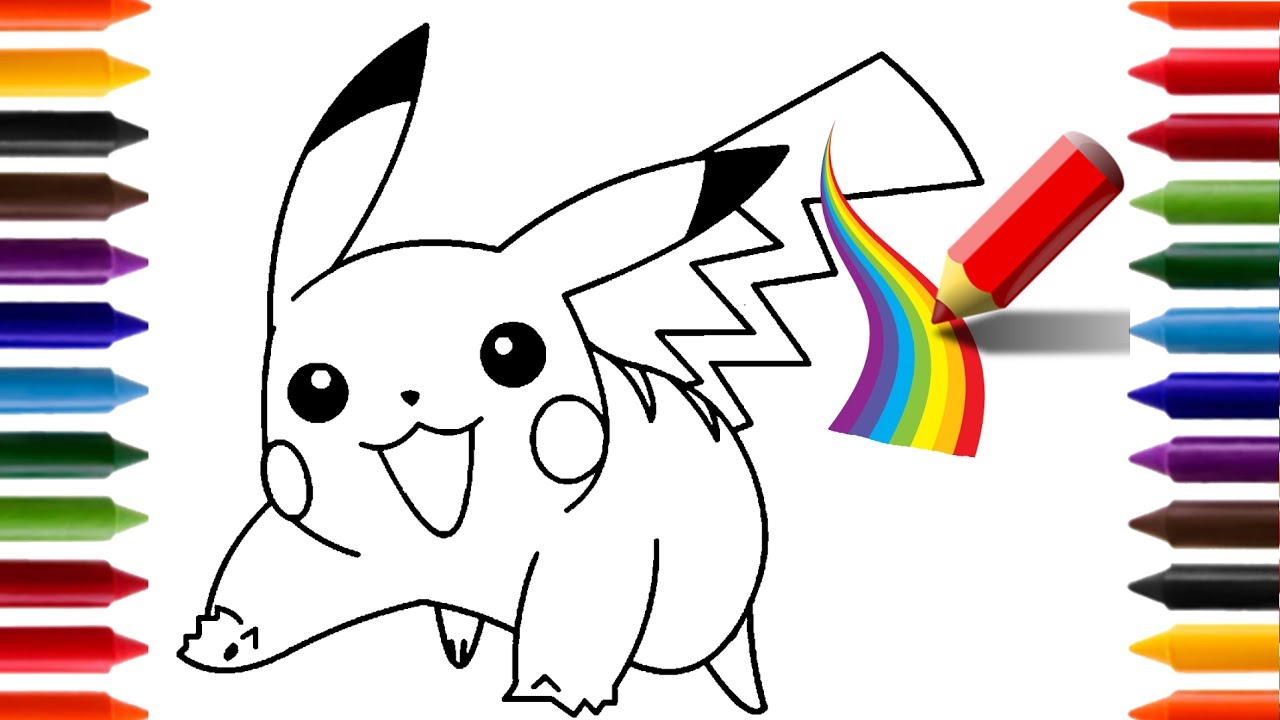 Aprendendo a Desenhar e Pintar o Pikachu ARCO ÍRIS | Animações e Desenhos para Crianças