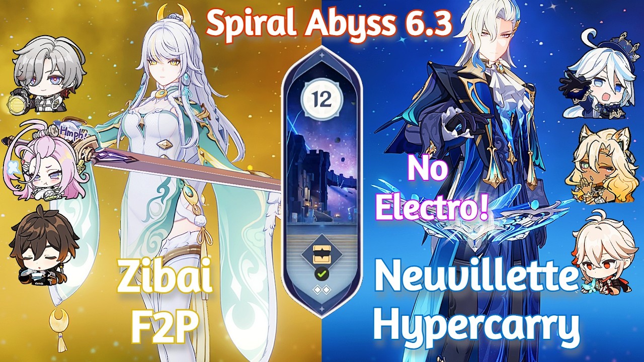 C0 Zibai F2P x C0 Neuvillette Hypercarry - Spiral Abyss 6.3 | Genshin Impact