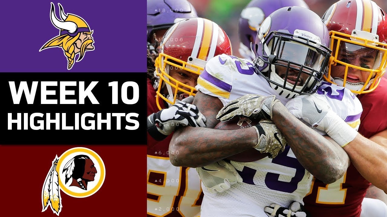 Vikings vs. Redskins | NFL Week 10 Game Highlights