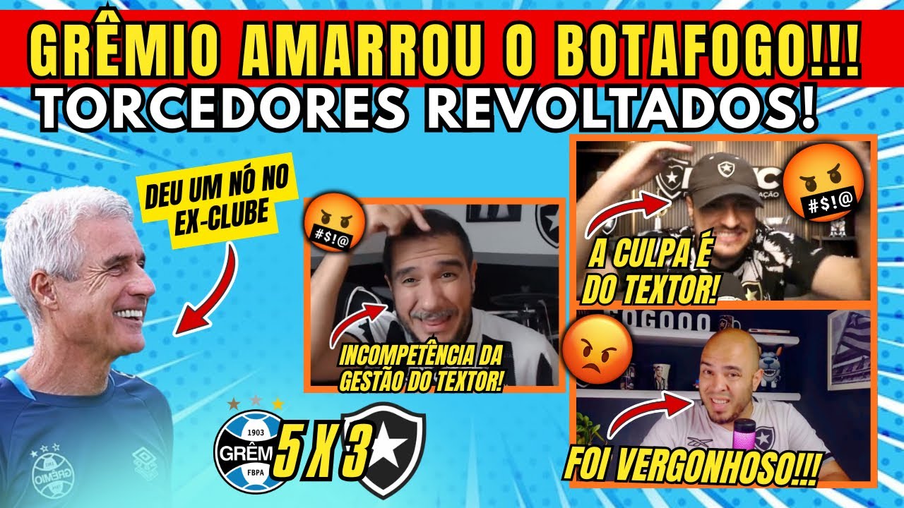 REVOLTA! Após GOLEADA torcedores do FOGÃO ficam INDIGNADOS, e Culpam a Gestão de TEXTOR! #botafogo