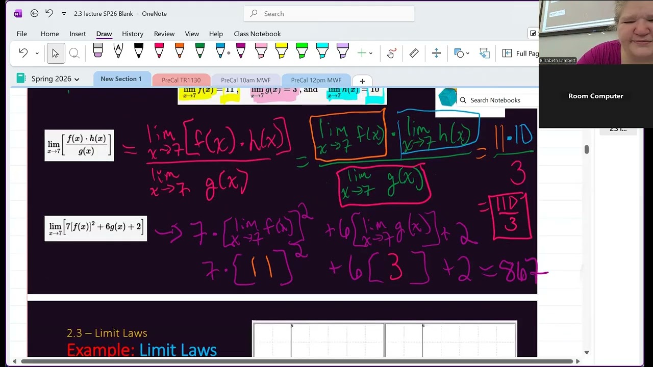 Calculus 1 Section 2-3 1-22-26