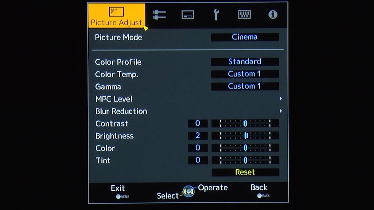 JVC DLA-X5000B Best Picture Settings