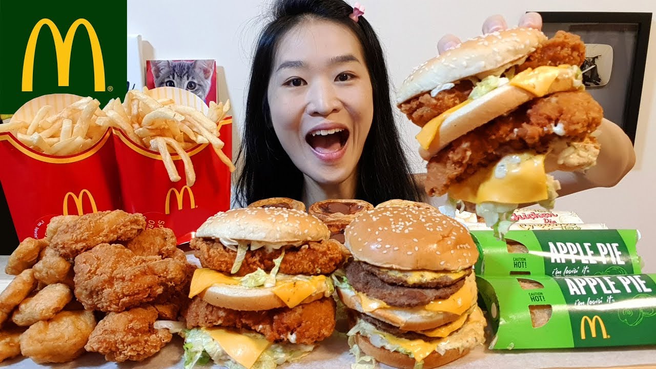 McDONALD'S CHICKEN BIG MAC!! Double Big Mac, Crunchy Chicken Pies, Nuggets - Mukbang w/ Asmr Eating