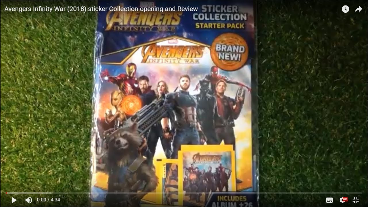 Marvel Avengers Infinity War  (2018) Sticker Collection opening and Review