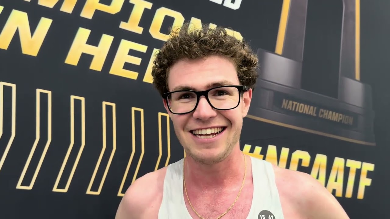 Гэри Мартин после того, как занял 4-е место в финале забега на милю на чемпионате NCAA 2026 года.