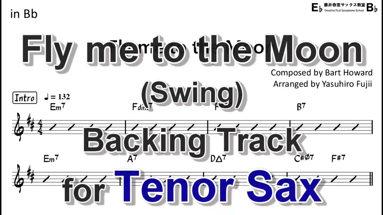 Fly me to the Moon - Backing Track with Sheet Music for Tenor Sax