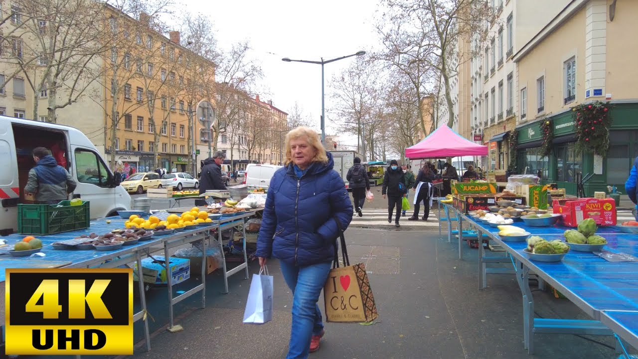 4k walk, WALKING Tour, Walk To LYON CROIX ROUSSE Market 4k, FRANCE LYON RHONE, Discover France