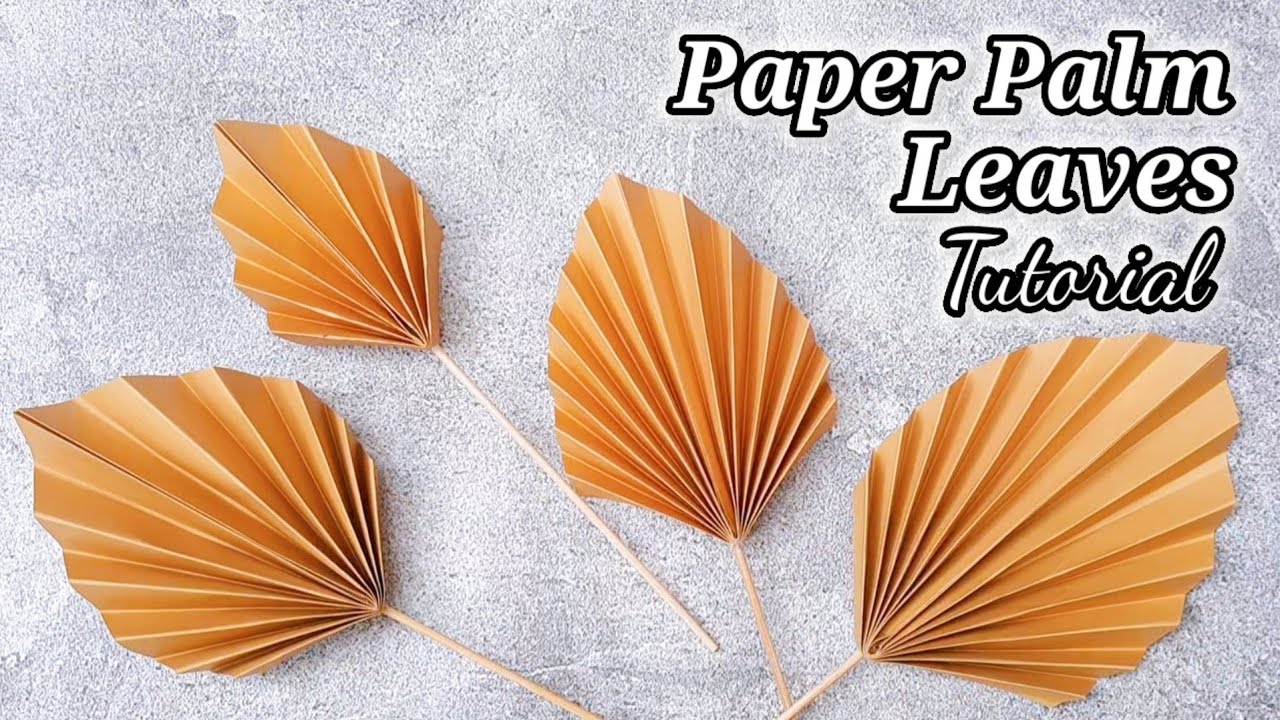 Topper Daun Palem Kering dari Kertas | Paper Palm Leaves Tutorial