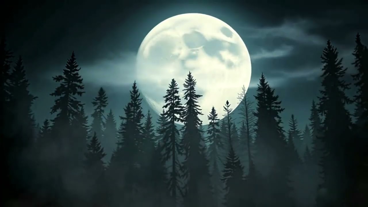 Owl Echoes Under the Full Moon | Relaxing Night Forest Ambience