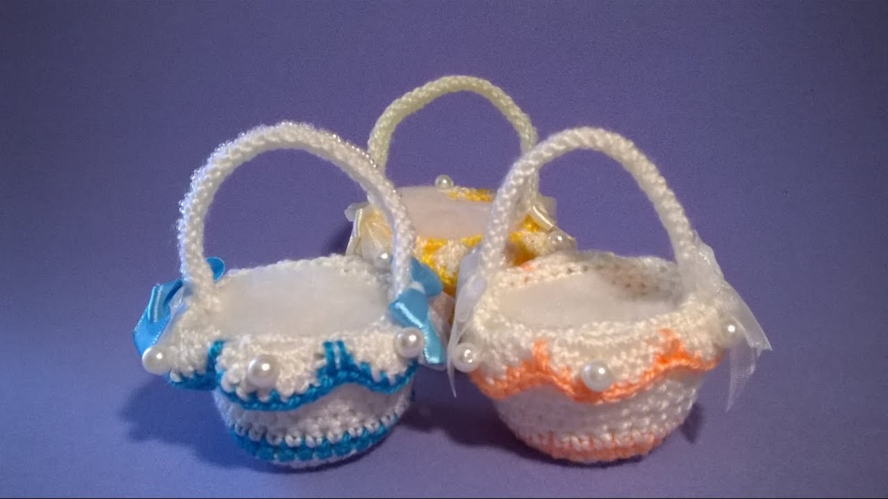 Cestino Bomboniera Uncinetto Tutorial 💟 Small Basket Crochet
