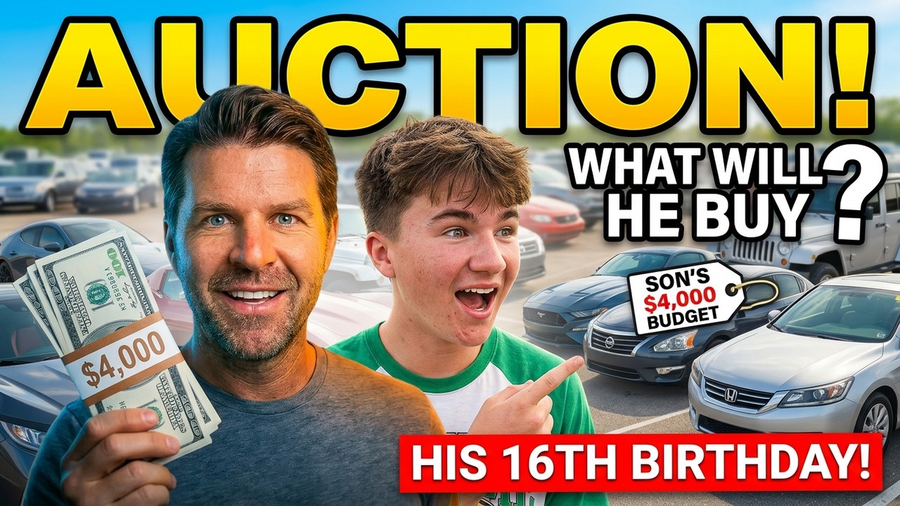 Dad Matches sons savings and Takes Him to a Car Auction for 16th Birthday