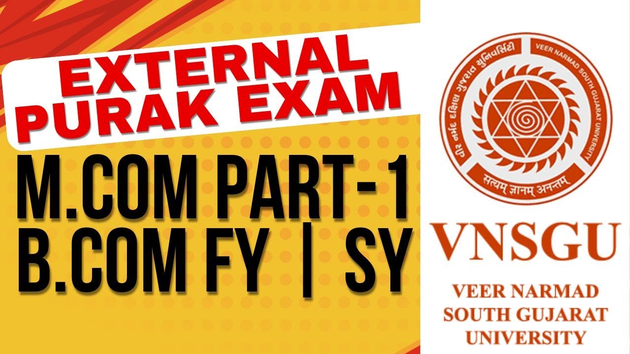 External Form For M.com and B.com | VNSGU