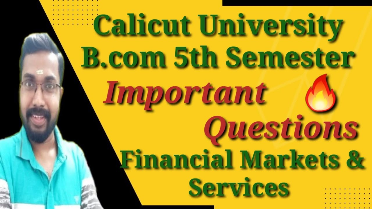 Financial Markets and Services|Important Questions|Calicut University Bcom 5th Semester