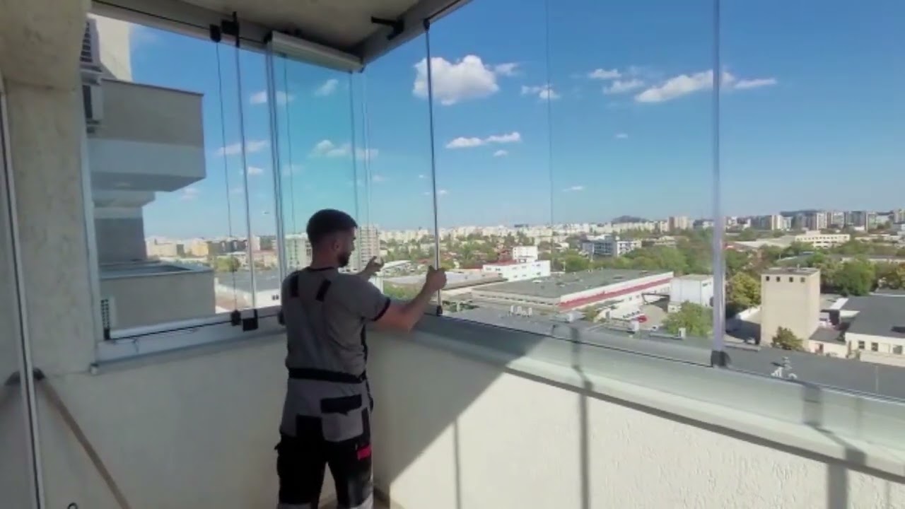&icirc;nchidere balcon sticla securizata - sistem EdgeLine pliabil/culisant