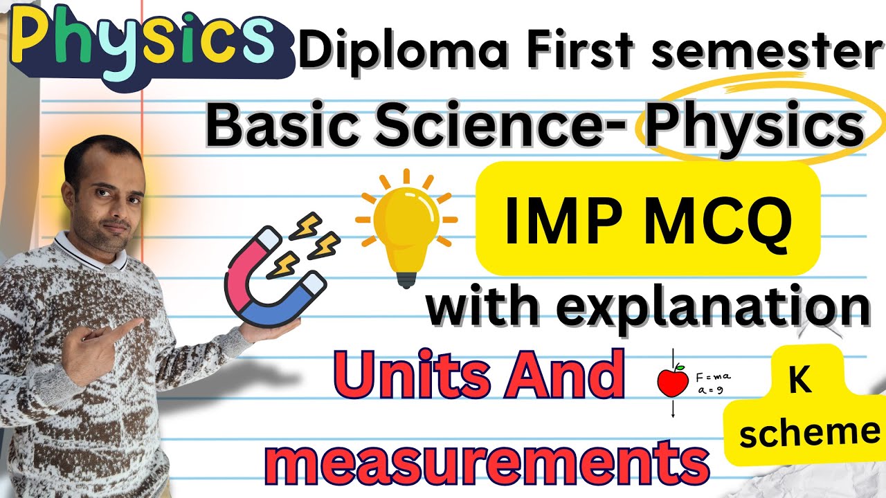 basic science physics IMP questions mcq diploma first semester ,units and measurements