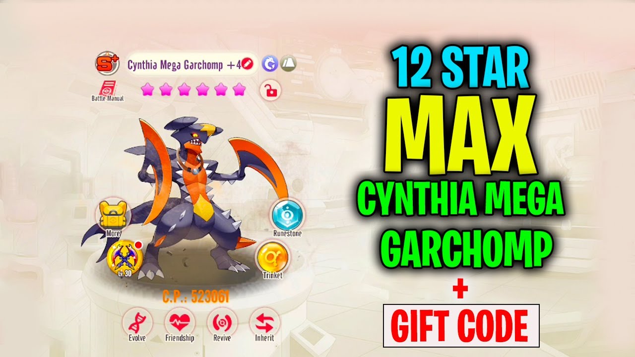 NEW GIFT CODE ASIA 🤩 | STARING UP CYNTHIA MEGA GARCHOMP TO 12 STAR MAX IN MEGAMON 🤯