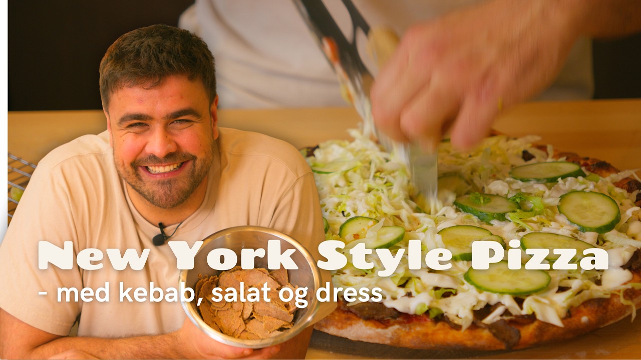 Sådan laver du en New York Style Pizza med kebab, salat og dressing