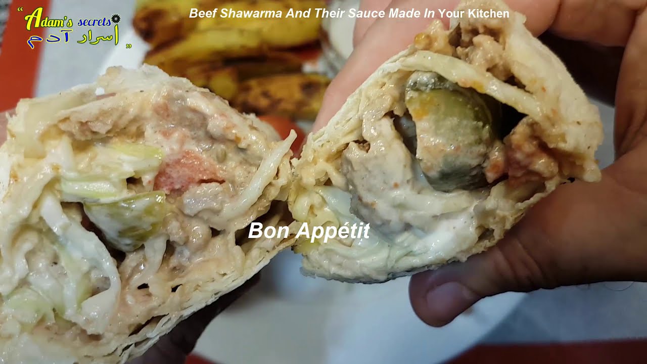 Beef Shawarma Recipe🌯 And it's Sauces