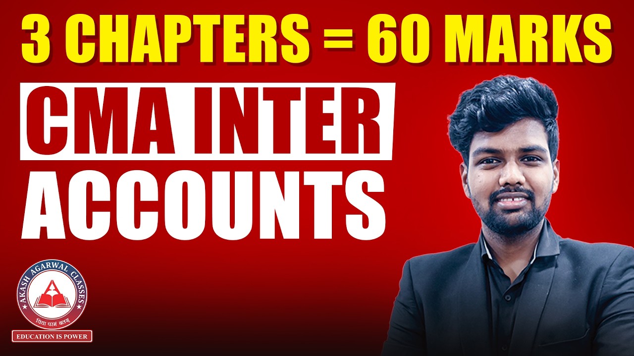 These 3 Chapters Can Give You 60 Marks in CMA Inter Accounts