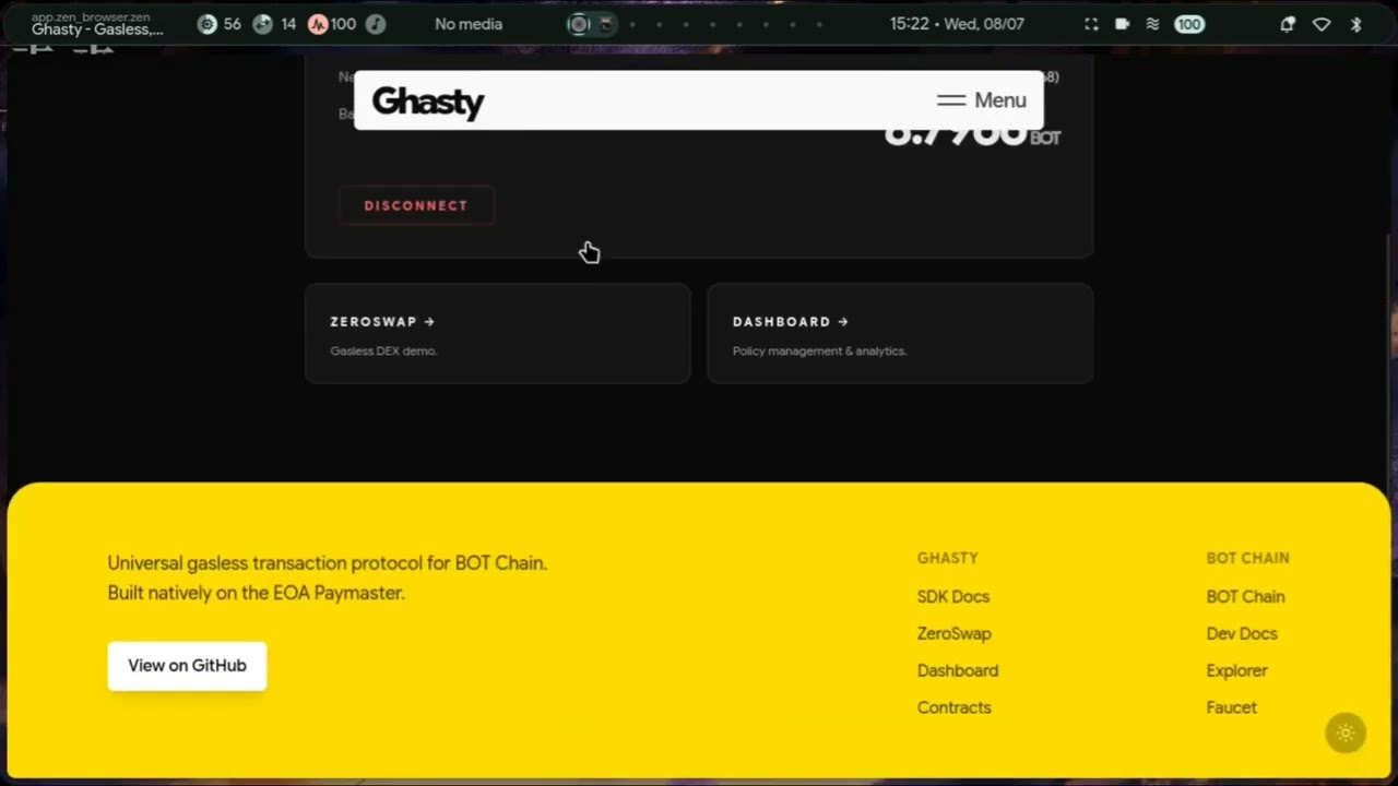 Ghasty: Universal Gasless Transactions on BOT Chain